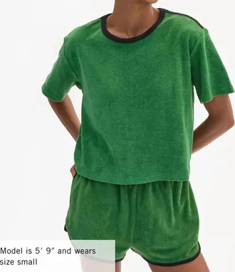 Clare Vivier La Plage Short Sleeve Tee In Basil
