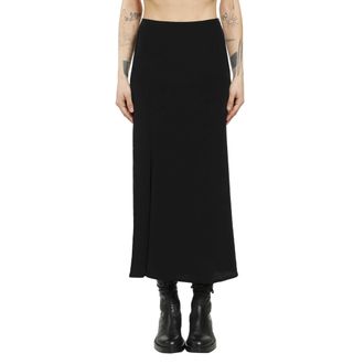 Yohji Yamamoto Crepe de Chine Diagonal Cutting Long Skirt