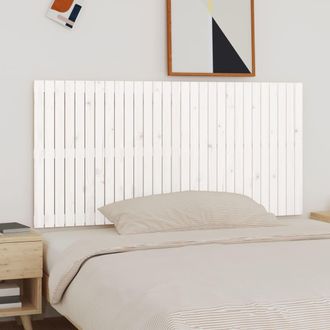 vidaXL Cabecero De Cama De Pared Madera Maciza Pino Blanco 185x3x90 Cm Vidaxl