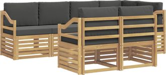 vidaXL Conjunto De Sof&aacute;s De Exterior 7 Uds. Blanco Y Antracita Vidaxl