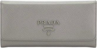 Prada Grey Saffiano Continental Purse/Wallet
