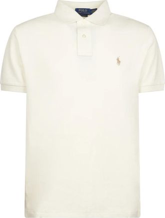 Polo Ralph Lauren Sskccmslm 1 Knit met Korte Mouwen - Heren - Polos - Beige - S - Katoen - Tops