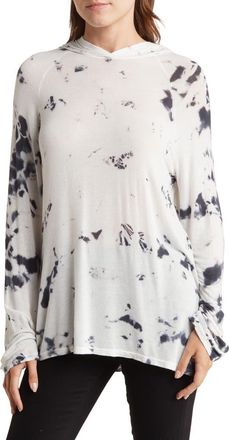Go Couture Dolman Pullover Sweatshirt in White Print 1 at Nordstrom Rack, Size X-Large