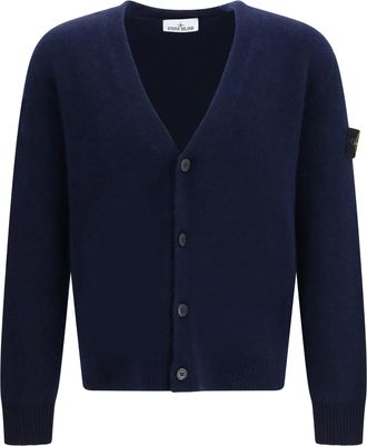 Stone Island Alpaca Blend Cardigan - Navy
