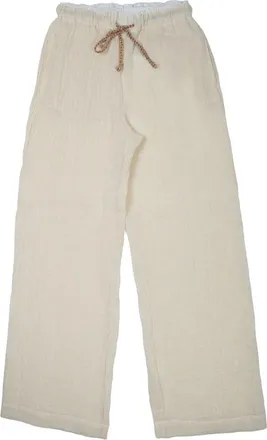 120% Lino Neutrals Linen Blend Wide Leg Pants