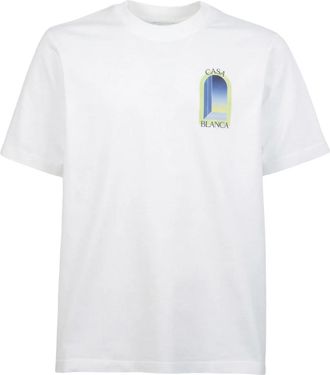 Casablanca Arches Classic Tee - Heren - T-shirts - Wit - S - Katoen - Tops