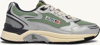 Autry SNEAKERS HYPERWAY IN PELLE SINTETICA E MESH ARGENTO TEA E BLAKENED PEARL