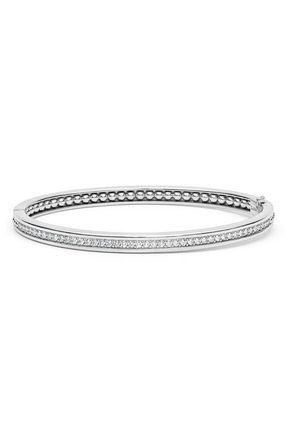 Lagos Caviar Spark Diamond Bangle Bracelet in Silver at Nordstrom, Size 7