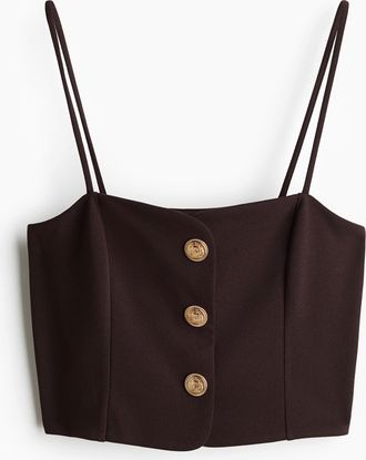 H&M Kurzes Trägertop - Brown