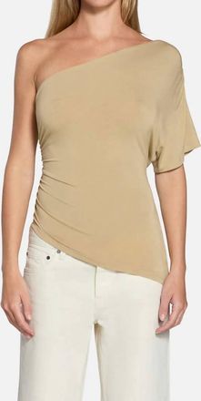 EB Denim Linnea One Shoulder Top In Sand