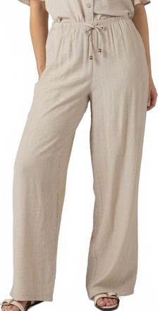 Dex Clothing Drawstring Wide Leg Pant In Light Oyster