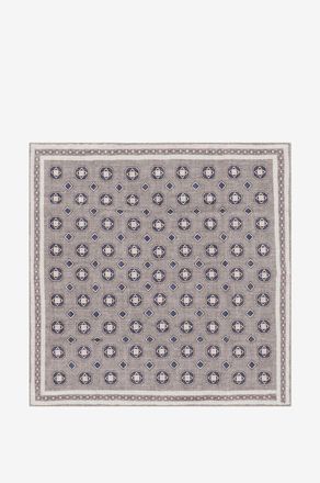 Brunello Cucinelli Seiden-Einstecktuch mit geometrischen Prints