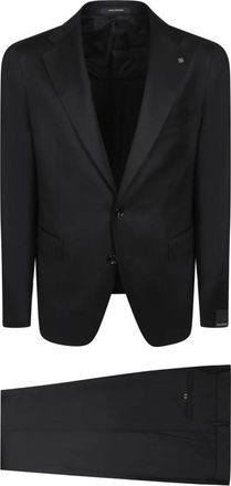Tagliatore Tweedelig pak - Heren - Business pakken - Zwart - M - Tweed - Kostuums
