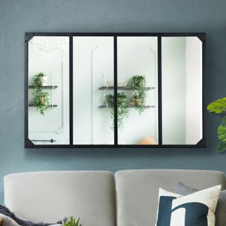 IDMarket Idmarket - Espejo De Cristal De Dise&ntilde;o Industrial De 4 Franjas 110x70 Cm