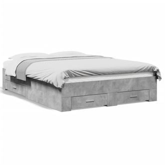Berkfield Home Bed Frame with Drawers without Mattress Concrete Grey 140x190 cm