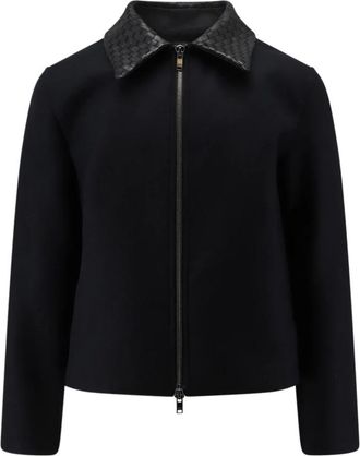 Bottega Veneta Giacca in lana con colletto intrecciato - - Jackets - Uomo - Nero - L