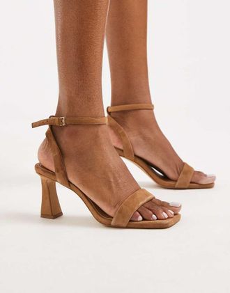 Aldo Aldo - Austorai - Sandali con tacco in camoscio marrone