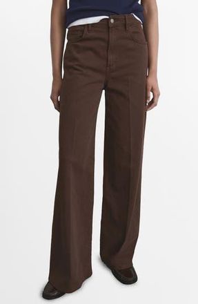 Mango Elise High Waist Wide Leg Jeans in Chocolate at Nordstrom Rack, Size 4