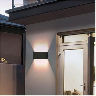 Trade Shop Trade Shop - L&aacute;mpara Led L&aacute;mpara 24w Desde El Exterior Montado En La Pared Ip65 Es30 - Negro