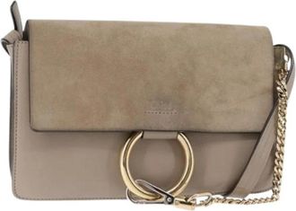 Chlo&eacute; Pre-owned Cross Body Bags, female, Beige, Size: ONE SIZE Pre-owned Suede Shoulder Bag