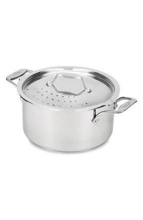 All-Clad Simply Strain 6-Quart Multipot with Strainer Lid in Silver at Nordstrom