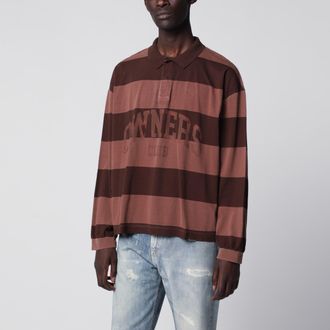 Represent Polo da rugby Owners Club Stripe a righe in cotone Sienna