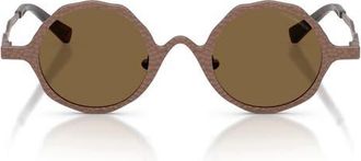 Emporio Armani 41mm Round Sunglasses in Matte Bronze /Brown at Nordstrom