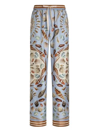 Dolce & Gabbana Pyjamabroek met schelpenprint - Blauw