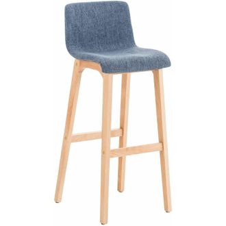 Clp Clp - Taburete Hover Con Base De Madera Azul