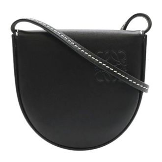 Loewe Pre-owned Anagram Leder Mini Schoudertas - Dames - Pre-owned - Zwart - Maat: ONE Size Leer