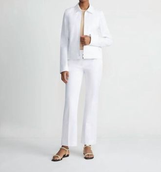 Lafayette 148 New York Cropped Manhattan Flared Skinny Pant In White