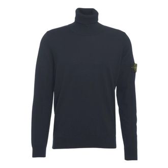 Stone Island Turtlenecks, male, Blue, Size: 2XL Classic Turtleneck Knitwear Blu Aw25