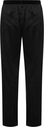 Tom Ford Mens Silk-Blend Trousers With Velvet Waistband Black