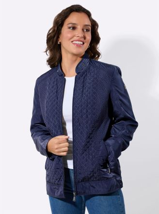 Casual Looks Steppjacke CASUAL LOOKS, Damen, Gr. 36, marine, 100% Polyester, Wattierung:100% Polyester, unifarben, Jacken Steppjacke