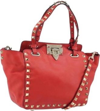 Valentino Pre-owned Leren Handtas - Dames - Vintage Handtas - Rood - ONE Size - Leer - Vintage