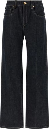Brunello Cucinelli De Hedendaagse Pull-On Jeans - Dames - Loose Fit Jeans - Blauw - M - Katoen - Jeans