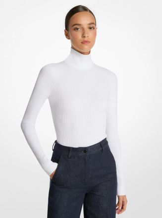 Michael Kors Stretch Viscose Turtleneck Bodysuit