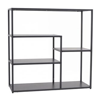 Hhg [nunca Usado] Estanter&iacute;a Hhg-599, Estanter&iacute;a De Pie Para El Sal&oacute;n, Estanter&iacute;a Industrial De Metal, 80 X 80 X 30 Cm, Antracita