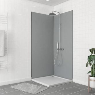 Aurlane Pannelli murali murali dargento Wallit - 90x90x210cm + 2 profili di finitura nera Matt + 1 profilo angolare matto nero