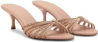 Mango Rhinestone Kitten Heel Sandal in Pink at Nordstrom, Size 8.5Us