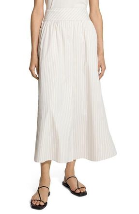 Theory Striped Midi A-Line Skirt in Sand Multi at Nordstrom, Size 00