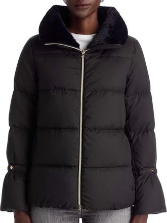 Herno Faux Fur Collar Jacket In Black