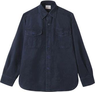 Fortela CPO Denim Overshirt in Blue at Nordstrom, Size Xx-Large