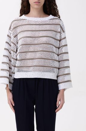 Brunello Cucinelli Maglia a righe traforata Brunello Cucinelli in misto lino