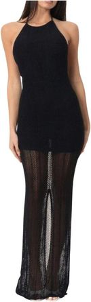 Guess Lange Jurk met Sphie Stijl - Dames - Maxi kleedjes - Zwart - M - Polyester - Kleedjes