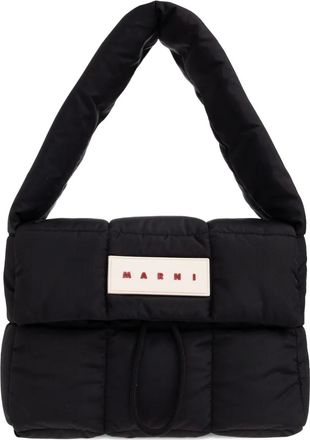 Marni Schoudertas met logopatch - Zwart