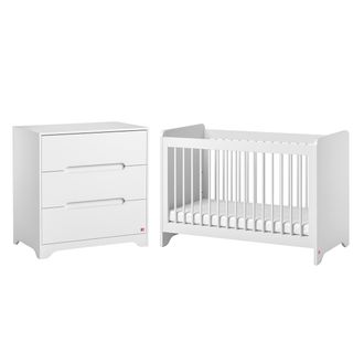 Vox Cuna Beb&eacute; 60x120 Y C&oacute;moda 3 Cajones Vox Ova Blanco
