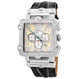 JBW Phantom Silver-tone Chronograph Crystal Dial Silver-tone Steel Diamond Mens Watch JB-6215-238-B