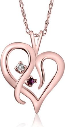 Pompeii3 Ruby & Diamond Necklace Heart Shape Pendant in 14k White, Yellow, or Rose Gold