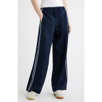 Madewell Pull-On Linen Pants in Classic Navy at Nordstrom, Size Xx-Small